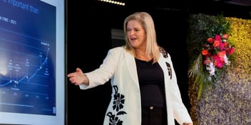 Mary Lundstrom on stage at the Elevate Women's conference
