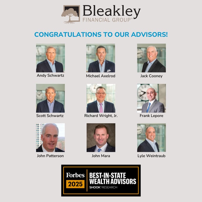 Bleakley Financial Group advisors named to Forbes 2025 Best-In-State Wealth Advisors List